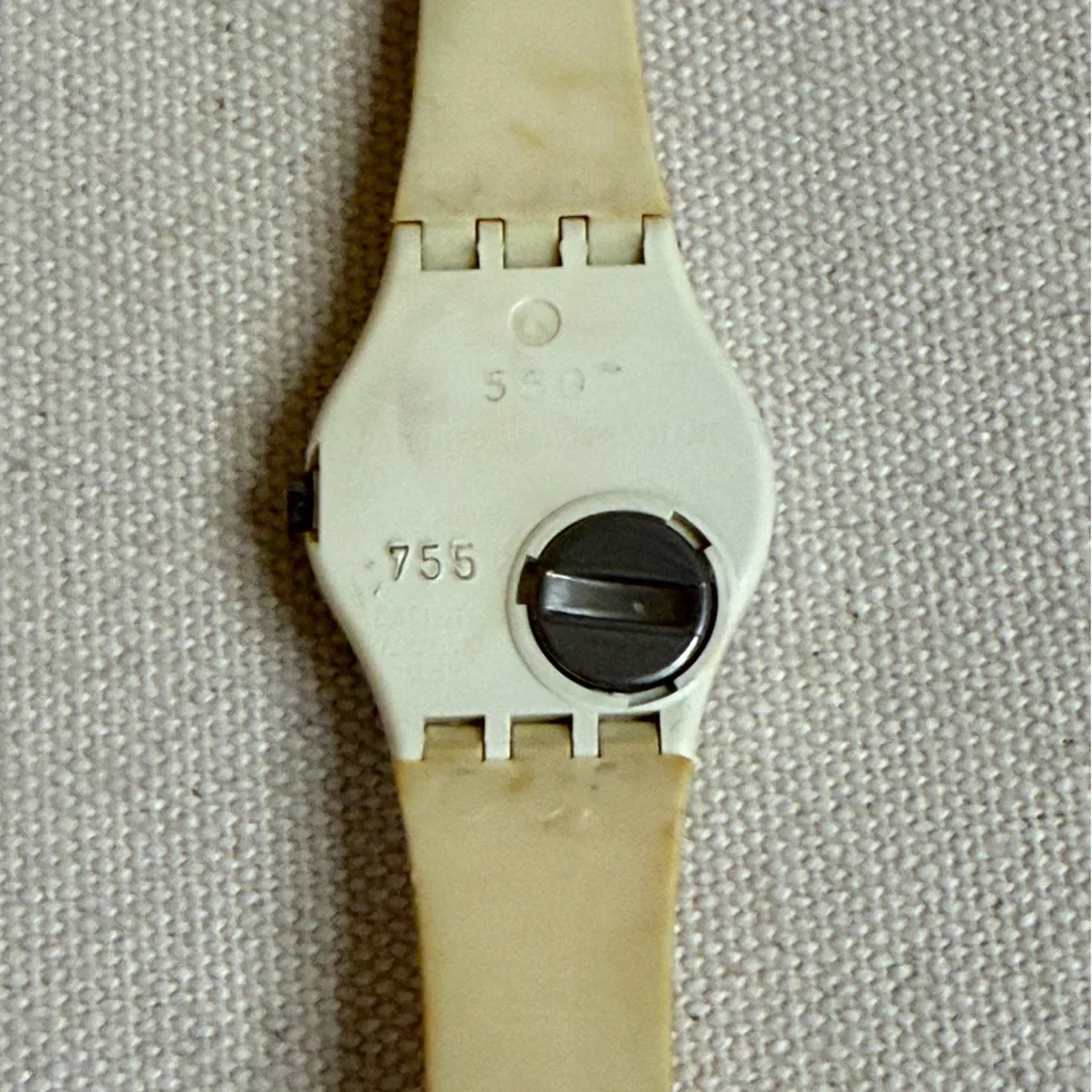Vintage SWATCH WATCH - DOTTED SWISS - 1980's 34mm New Battery